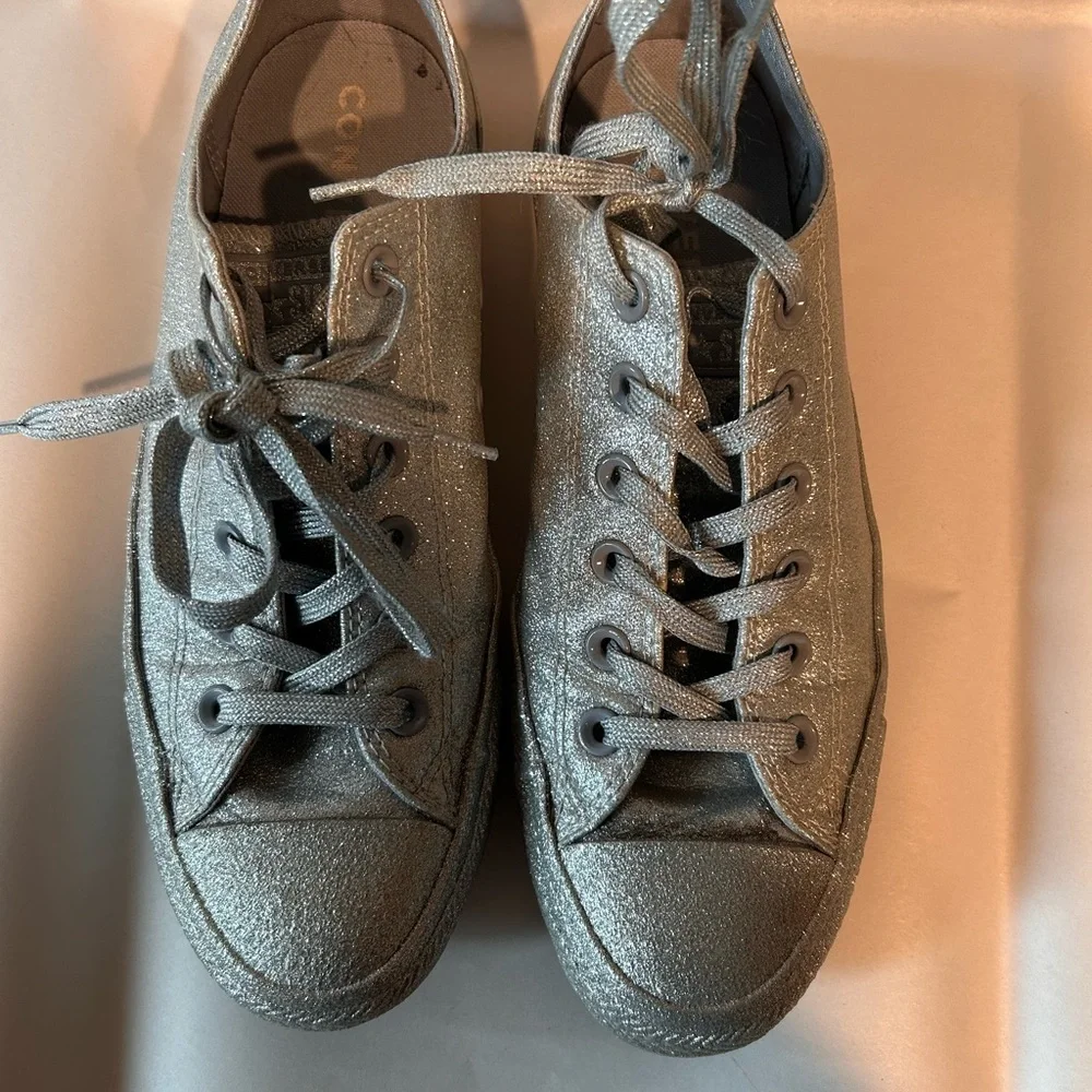 Converse Silver Glitter Women's Sneakers - Picture 4 of 5